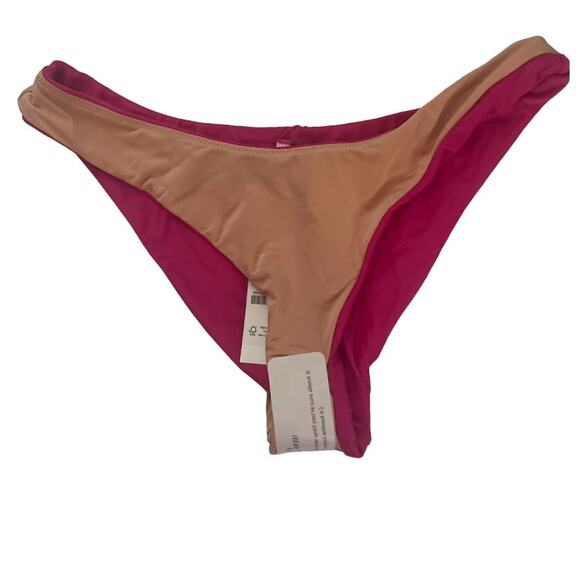 J Crew Hot Pink Mid Rise Cheeky Coverage Bikini Swim Bottom Size Medium NWT - Picture 4 of 5